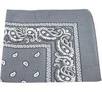 Macahel Halstuch/Bandana aus Baumwolle, Paisley-Design, grau, Einheitsgröße
