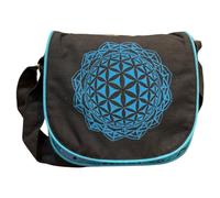 Macha Boho Ethnische indische Hippie-Tasche für Damen, Bohemian-Umhängetasche mit lebendigen Mustern, blau, Width: 25 cm Height: 22 cm. Gusset: 5 cm