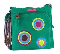 Macha Stofftasche mit Stickerei. Baumwoll-Schultertasche für Damen, indischer Stil, bunt, Rabat Boho, Hippie (Smaragd)