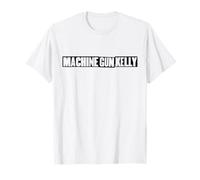 Machine Gun Kelly Offizielles Logo T-Shirt, Weiß, S, Kurzarm, Klassisch, Unisex, Crew-Ausschnitt, Stretch, Lizenziert, Erwachsene Fans, Casual