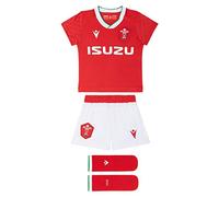 Macron Unisex Baby 58125559 WRU M20 WRU M20 Shirt mit Shorts und Socken, Home Boxset, Kinder, Rot, 9 / 12M, Rosso, 12 Monate