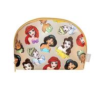 MAD Beauty Disney Princess Kosmetiktasche Ariel Jasmin Cinderella Tiana Belle, offizielles Disney-Lizenzprodukt, Beauty-, Kosmetik- und Hautpflege-Geschenke für Damen, Erwachsene und Kinder, beige