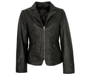 MADDOX - Damen Lederjacke Blazer Lammnappa schwarz : 34