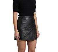 MADDOX - Damen Lederrock Hosenrock Lammnappa schwarz : 36