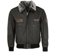 Maddox - Herren Echtleder Lederjacke Fliegerjacke Lammnubuk schwarz
