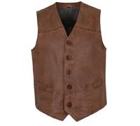 Maddox - Herren Echtleder Lederweste Lammnappa Cognac Größe 56