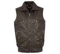 Maddox - Herren Echtleder Lederweste Lammnappa Dunkelbraun Größe 56