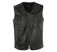Maddox - Herren Echtleder Lederweste Lammnappa schwarz Größe 54