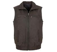 Maddox - Herren Echtleder Lederweste Lammnubuk braun antik