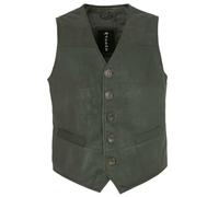 Maddox - Herren Echtleder Lederweste Lammnubuk Olive Größe 52