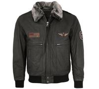 Maddox - Herren Lederjacke Fliegerjacke Lammnubuk schwarz : 62