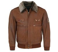 Maddox - Herren Lederjacke Fliegerjacke Lammnubuk whisky : 50
