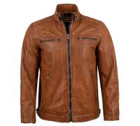 MADDOX - Herren Lederjacke Lammnappa cognac antik : 58