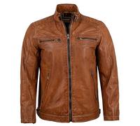 MADDOX - Herren Lederjacke Lammnappa cognac antik : 58