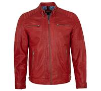 MADDOX - Herren Lederjacke Lammnappa oxblood rot : 58