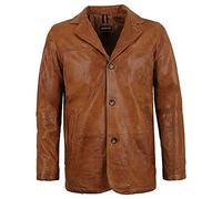 Maddox - Herren Lederjacke Sakko Lammnappa Cognac Größe 48