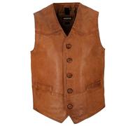MADDOX - Herren Lederweste Lammnappa cognac : 52