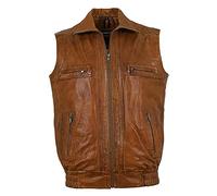 Maddox - Herren Lederweste Lammnappa Cognac Größe 64