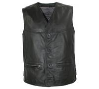 Maddox - Herren Lederweste Lammnappa schwarz : 52