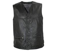 Maddox - Herren Lederweste Lammnappa schwarz Größe 48