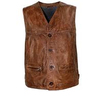 MADDOX - Herren Lederweste Lammnappa Whisky Größe 60
