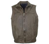Maddox - Herren Lederweste Lammnubuk braun antik Größe 56