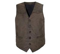 Maddox - Herren Lederweste Lammnubuk Dunkelbraun Größe 50