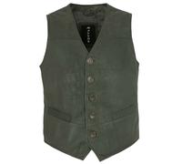 MADDOX - Herren Lederweste Lammnubuk olive-braun : 56