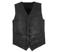 Maddox - Herren Lederweste Lammnubuk schwarz Größe 56