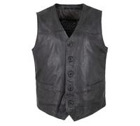 Maddox - Herren Lederweste Weste Lammnappa anthrazit-Navy-schwarz Größe 48