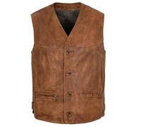 Maddox - Herren Lederweste Weste Lammnappa whisky cognac : 48