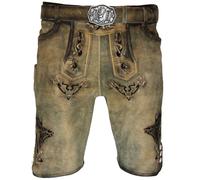 Maddox Kurze Herren Lederhose Felixsee mit Gürtel | Antik H. Antik 54