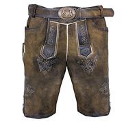 Maddox Kurze Lederhose Ammersee mit Gürtel - Braun Antik Nuss - Gr. 50