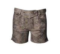 MADDOX Lederhose kurz Maria Stein/grau Nappato, Gr. 32