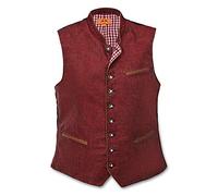 Maddox Leinen Trachten Weste Oliver - Dunkelrot Gr. 48
