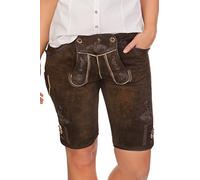 Maddox Trachten Damen Lederhose kurz - Gertrud - Ebenholz, Größe 36