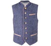 Maddox Trachtenweste Oliver Kinder | hochwertige Kindertrachtenweste aus Leinen | Jungen-Weste (Marine, 134)