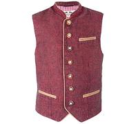 Maddox Trachtenweste Oliver Kinder | hochwertige Kindertrachtenweste aus Leinen | Jungen-Weste (weinrot, 140)