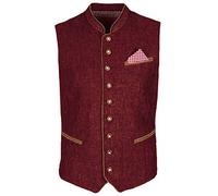 Maddox Trachtenweste Oliver Leinen Herrenweste Tracht Weste blau Bordeaux Kiesel (Bordeaux, 48)
