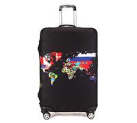 Maddy's Home Elastische Kofferhülle, Kofferhülle, Kofferhülle, Luggage Cover mit Reißverschluss für 53-32 cm (23-32 Zoll), World Map, L (Fit 26"-28" Suitcase), Modern