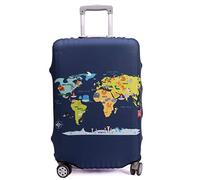 Maddy's Home Elastische Kofferhülle, Kofferhülle, Kofferhülle, Luggage Cover mit Reißverschluss für 53-32 cm (23-32 Zoll), Map, L (Fit 26"-28" Suitcase), Modern