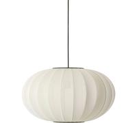 Made By Hand - Knit-Wit Hängelampe Oval 57 cm, Perlweiß - Perlweiß