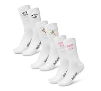 Made by Nami 3 Paar Lustige Socken Damen & Herren mit Motiv im Set Festival Accessoires (DE/NL/SE/PL, Numerisch, 35, 40, Regular, Regular, Vacay Set)