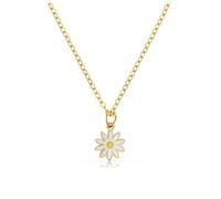Made by Nami Filigrane Halskette Damen Gold mit Anhänger Herz Blume oder Kleeblatt aus Chirurgischem Edelstahl 40 + 5 cm Gold Schmuck Wasserfester Schmuck Freundschaftsketten (Blume Weiß)