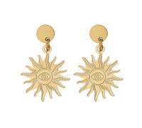 Made by Nami Goldene Ohrringe Damen mit Sonne Boho Schmuck aus Edelstahl Wasserfest für Sommer Outfits (Sonne 2)