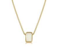 Made by Nami Halskette Damen Gold mit Perlmutt Anhänger aus Chirurgischem Edelstahl 40 + 5 cm Spirituelle Geschenke für Frauen Goldkette Damen Wasserfester Schmuck Hypoallergen