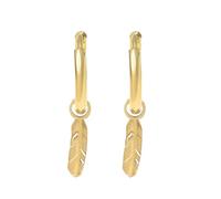 Made by Nami Set Hängende Ohrringe Silber oder Gold mit Feder Anhänger aus Chirurgischem Edelstahl Hypoallergen & Wasserfest Schmuck Damen Boho Ohrringe (Gold Neu)