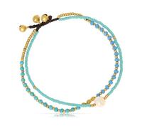 Made by Nami Surfer Fußkettchen mit Perlen Damen & Mädchen - Handmade Festival & Strand Accessoires - Goa Hippie Fußkette - Fußband Bunt Orientalisch (Turquoise Pearl)