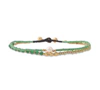Made by Nami Surfer Fußkettchen mit Perlen Damen & Mädchen - Handmade Festival & Strand Accessoires - Goa Hippie Fußkette - Fußband Bunt Orientalisch (Green Pearl)