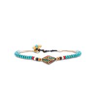 Made by Nami Surfer Fußkettchen mit Perlen Damen & Mädchen - Handmade Festival & Strand Accessoires - Goa Hippie Fußkette - Fußband Bunt Orientalisch (Blue)